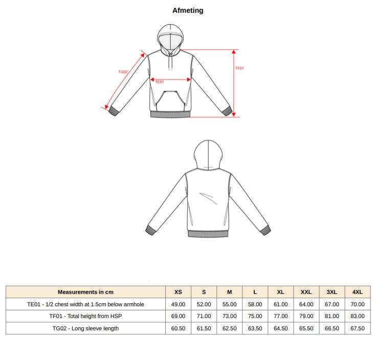 Hoodie heren (unisex)
