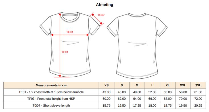 T-shirt dames - 100% katoen