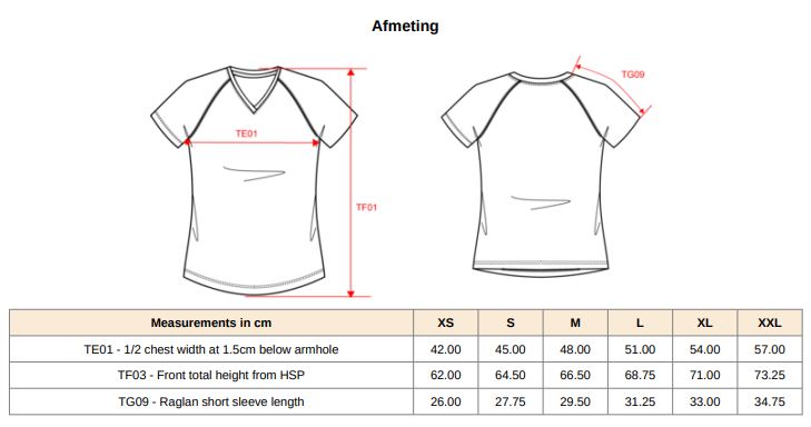 T-shirt dames V-hals - 100% polyester (copy)