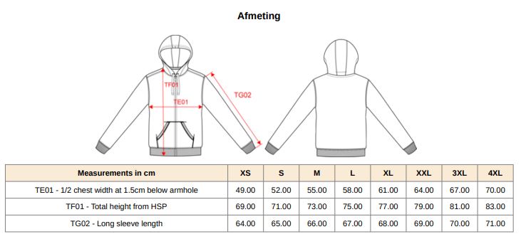 Hoodie met rits unisex