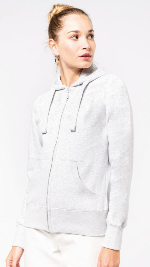 Hoodie met rits getailleerd