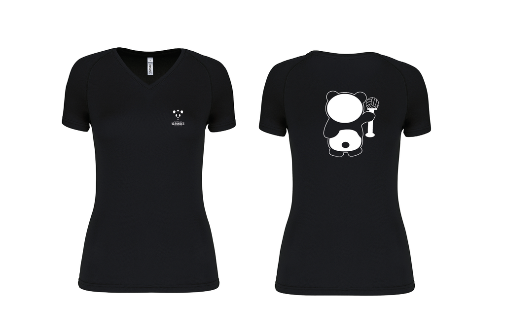 VC PANDA - T-shirt getailleerd V-hals - 100% polyester